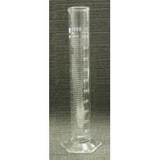 Measuring Cylinder,1000ml, glass, hex glass base