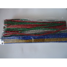 Pipe Cleaners, sparkle stems, 300mm x 6mm, pkt/100