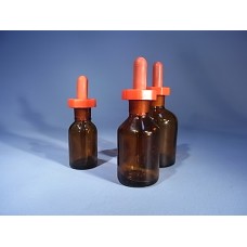 Bottle, 60ml amber glass, polystopper with glass pipette